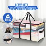 BAGAIL Heavy Duty Moving Bags with Strong Handle, Extra Large Moving Boxes, Storage Tote for Clothes, College Moving Supplies(Clear, 6 Pack) - Image 4