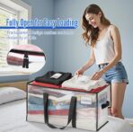 BAGAIL Heavy Duty Moving Bags with Strong Handle, Extra Large Moving Boxes, Storage Tote for Clothes, College Moving Supplies(Clear, 6 Pack) - Image 5