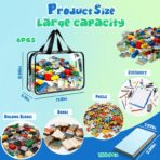 6 Pack Clear Toy Storage Organizer Bags Large with Double Zipper Waterproof PVC Material Travel Toy Organizer Pouch with Handles for Puzzle, Blocks, Board games, Kids Books Toy Organizing - Image 3