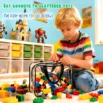6 Pack Clear Toy Storage Organizer Bags Large with Double Zipper Waterproof PVC Material Travel Toy Organizer Pouch with Handles for Puzzle, Blocks, Board games, Kids Books Toy Organizing - Image 4