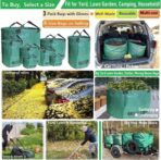 Standard 3-Pack 46 Gallon Lawn Garden Bags (D26,H19 inch) Yard Waste Bags W/Gardening Gloves for Leaf Bag,Yard Debris,Garden Trash Container,Camping Waste Bin,Lawn Grass Clippings,Weeds Bag 4 Handles - Image 3