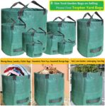 Standard 3-Pack 46 Gallon Lawn Garden Bags (D26,H19 inch) Yard Waste Bags W/Gardening Gloves for Leaf Bag,Yard Debris,Garden Trash Container,Camping Waste Bin,Lawn Grass Clippings,Weeds Bag 4 Handles - Image 4