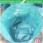 Standard 3-Pack 46 Gallon Lawn Garden Bags (D26,H19 inch) Yard Waste Bags W/Gardening Gloves for Leaf Bag,Yard Debris,Garden Trash Container,Camping Waste Bin,Lawn Grass Clippings,Weeds Bag 4 Handles - Image 6