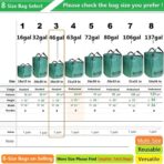 Standard 3-Pack 46 Gallon Lawn Garden Bags (D26,H19 inch) Yard Waste Bags W/Gardening Gloves for Leaf Bag,Yard Debris,Garden Trash Container,Camping Waste Bin,Lawn Grass Clippings,Weeds Bag 4 Handles - Image 8