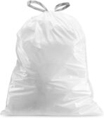 Plasticplace Custom Fit Trash Bags, Compatible with simplehuman Code G (100 Count) White Drawstring Garbage Liners 8 Gallon / 30 Liters, 17.5" x 28" - Image 4