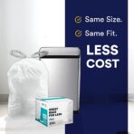 Plasticplace Custom Fit Trash Bags, Compatible with simplehuman Code G (100 Count) White Drawstring Garbage Liners 8 Gallon / 30 Liters, 17.5" x 28" - Image 8