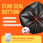 Delxo 30-33 Gallon Trash Bags, 250 Count – Medium Duty Garbage Bags, Thick, Durable & Puncture-Resistant Plastic Bolsas para basura, Perforated Design– Made in USA for Kitchen, Yard, Office (Black) - Image 4