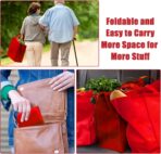 50Pcs Reusable Non Woven Shopping Bags Large Foldable Totes Bag with Handles Grocery Handbag Bulk for Boutiques - Image 6