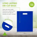 Prime Line Packaging Plastic Gift Bags, Party Favor Bags with Handles, 1.25 Mil Die Cut, Small Business, Holidays, Goodies, Shopping, Multi-Color, Bulk, 12x15, 100 Pack - Image 5
