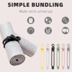 Data Cable Organizer, 2025 New Elastic Silicone Cable Straps Cord Organizer, Reusable Cable Ties Wire Organizer for Bundling and Fastening Earphone, Phone Charger (6 Pcs) - Image 5