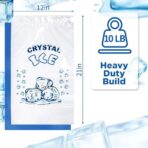 Crystal Ice Bags, Heavy Duty Plastic, Clear, 12x21 Inch, 10 Pound Capacity, 100 Count, Multipurpose for Parties, Events, Travel (50, 10 LBS) - Image 3