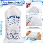 Crystal Ice Bags, Heavy Duty Plastic, Clear, 12x21 Inch, 10 Pound Capacity, 100 Count, Multipurpose for Parties, Events, Travel (50, 10 LBS) - Image 4