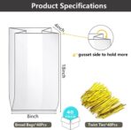 Bread Loaf Packing Bags with Ties, Printed Large Bakery Homemade Bread Plastic Bags, 8” x 4” x 18”,40 Pack, Printed Container Reusable Adjustable - Image 3