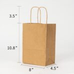 YEEHAW Personalized Custom Paper Bags, 50 Custom Printed Kraft Paper Bags for Small Business, 8x4.5x10.8 Inch Medium Size, DIY Retail Gift Bags with Logo, Brown Shopping Paper bag with Handle, Goodie - Image 4