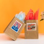 YEEHAW Personalized Custom Paper Bags, 50 Custom Printed Kraft Paper Bags for Small Business, 8x4.5x10.8 Inch Medium Size, DIY Retail Gift Bags with Logo, Brown Shopping Paper bag with Handle, Goodie - Image 6