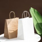 YEEHAW Personalized Custom Paper Bags, 50 Custom Printed Kraft Paper Bags for Small Business, 8x4.5x10.8 Inch Medium Size, DIY Retail Gift Bags with Logo, Brown Shopping Paper bag with Handle, Goodie - Image 7