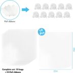 EKAPACKAGING 22x25 Inches 10 Pcs Large Cellophane Bags for Gift Baskets, Plastic Gift Basket Wrapping with Pull Ribbons, Clear Cellophane Gift Bags for Party, Mother’s Day, Baby Showers, Christmas - Image 3