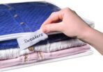 Masirs Clear Sweater Storage Bags (2-Pack) - Zippered Vinyl Organizers with Label Pocket - Protects Clothing from Dust, Dirt & Moisture - Great for Underbed, Shelves, Drawers or Closets - Image 5