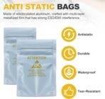 MECCANIXITY 100 Pcs Anti Static Bags 2.4" x 5.9" Resealable ESD Shielding Bag with Labels for Hard Drive HDD SSD Electronic Device Motherboards, Silver Gray - Image 4