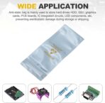 MECCANIXITY 100 Pcs Anti Static Bags 2.4" x 5.9" Resealable ESD Shielding Bag with Labels for Hard Drive HDD SSD Electronic Device Motherboards, Silver Gray - Image 5