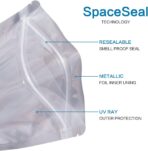 LZLPACKING 100 Pieces smell proof mylar bags,resealable packaging pouch bag with clear window for food storage,stand up pouch bags,lipgloss,eyelash jewelry electronics storage(6×9 Inch) - Image 4