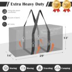 6 Pack Extra Large Heavy Duty Moving Bags with Reinforced Zipper & Wide Handles, Moisture-Resistant Storage Bins Packing Cubes for Clothes, College Dorm, Travel, and Home Organization, Black - Image 3