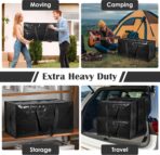 6 Pack Extra Large Heavy Duty Moving Bags with Reinforced Zipper & Wide Handles, Moisture-Resistant Storage Bins Packing Cubes for Clothes, College Dorm, Travel, and Home Organization, Black - Image 8