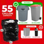 ToughBag 55 Gallon Trash Bags (32 Count) Heavy Duty Trash Bags, Black Garbage Bags, 2.5 Mil - Made in USA - Image 3
