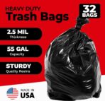ToughBag 55 Gallon Trash Bags (32 Count) Heavy Duty Trash Bags, Black Garbage Bags, 2.5 Mil - Made in USA - Image 4