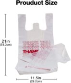 TashiBox Plastic bags with handles，thank you bags，Measures 11.5" X 6.25" X 21", 15mic, 0.6 Mil (400 Count),Reusable and Disposable Grocery Bags - Image 6