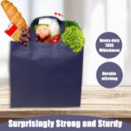 50Pcs Reusable Non Woven Shopping Bags Large Foldable Totes Bag with Handles Grocery Handbag Bulk for Boutiques - Image 6