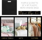 Purple Q Crafts Large Plastic Bag with Die Cut Handle Bag 18"x18" Black Plastic Merchandise Bags 50 Pack for Retail, Gifts, Trade Show and More - Image 4