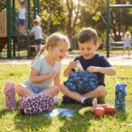 Choco Mocha Snack Bag for Kids Small Cooler Bags Insulated & Freezable Snack Bag For School Toddler Snacks Bag, Dinosaur Pink - Image 3