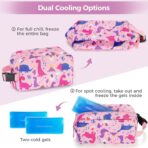 Choco Mocha Snack Bag for Kids Small Cooler Bags Insulated & Freezable Snack Bag For School Toddler Snacks Bag, Dinosaur Pink - Image 7