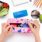 Choco Mocha Snack Bag for Kids Small Cooler Bags Insulated & Freezable Snack Bag For School Toddler Snacks Bag, Dinosaur Pink - Image 8