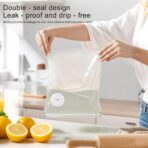 MEGAWISE Vacuum Zipper Bags 20Pcs (8.5 * 8.5in), BPA Free, Reusable Food Storage Bags with Air Valve for Sous Vide Cooking/Freezer/Microwave Heating, with 5 Seal Clips. - Image 6