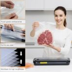 MEGAWISE Vacuum Sealer Bags (8''x 12''-110pcs) for Food Freshness Preservation, BPA Free Vacuum Storage Bags for Food or Sous Vide, Seal a Meal,Double-Sided Texture, Double Lock Freshness (110 count) - Image 4