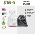 USDA Certified - Plant Based Kitchen Trash Bags with HANDLES, 13 Gallon Standard Size - 45 Bags - Image 3