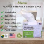 USDA Certified - Plant Based Kitchen Trash Bags with HANDLES, 13 Gallon Standard Size - 45 Bags - Image 7