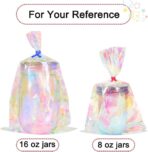 HRX Package 120pcs Iridescent Cellophane Treat Bags with Ties, 6x9 inch Holographic Plastic Goody Bags for Candy Party Favors Small Gifts - Image 3