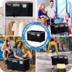 BlissTotes Collapsible Moving Bags - Heavy Duty Boxes with Zippers and Handles, Space Saving Packing Totes for Moving Supplies Storage (93L, 6-Pack, Black) - Image 8