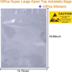 10Pcs Open Top Anti Static Bags 15.75x19.69in Extra Large ESD Shielding Bag with Static-Free Stickers for Computer Electronics - Image 3