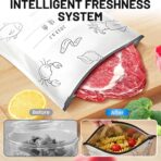 30Pcs Reusable Aluminum Foil Sealable Storage Bags, 2026 New Thicken Stand Up Foil Sealable Bags with Label and Zip Lock, Resealable Storage Bags for Vegetable Fruit Meat (S*10+M*10+L*10) - Image 3