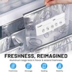 30Pcs Reusable Aluminum Foil Sealable Storage Bags, 2026 New Thicken Stand Up Foil Sealable Bags with Label and Zip Lock, Resealable Storage Bags for Vegetable Fruit Meat (S*10+M*10+L*10) - Image 6