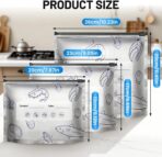 30Pcs Reusable Aluminum Foil Sealable Storage Bags, 2026 New Thicken Stand Up Foil Sealable Bags with Label and Zip Lock, Resealable Storage Bags for Vegetable Fruit Meat (S*10+M*10+L*10) - Image 7