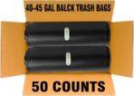 40-45 Gallon Lawn & Leaf Trash Bags, 50 Count Bulk, Black Garbage bags, Multi-purpose Trash Can Bin Liners for Home Commercial, Outdoor, Construction, Industrial - Image 5