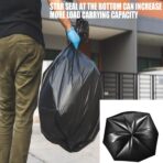 40-45 Gallon Lawn & Leaf Trash Bags, 50 Count Bulk, Black Garbage bags, Multi-purpose Trash Can Bin Liners for Home Commercial, Outdoor, Construction, Industrial - Image 7