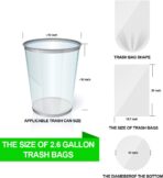 Small Clear Trash Bags – FORID 2.6 Gallon Garbage Bags Wastebasket Bin Liners 220 Count Plastic Trash Bags for Bathroom Bedroom Office Garbage Can (220 count) - Image 6
