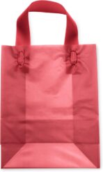 Prime Line Packaging Red Frosted Bags, Plastic Shopping Bags Small with Handles, Christmas Gift Wrapping Bags, Holiday Season, Birthdays, Valentine's Day, Bulk, 8x4x10, 100 Pack - Image 9