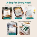 FEBU Sandwich Compostable Food Storage Bags, 180 Count | Certified Home Compostable & Biodegradable | PFAS & BPA Free, Non-Plastic Zipper Bags | Leak-Proof & Resealable | 6.5"x 5.88” - Image 6